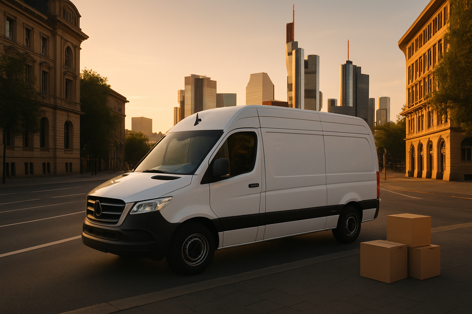 Beiladung Frankfurt – Express-Transporter auf der Stadtautobahn